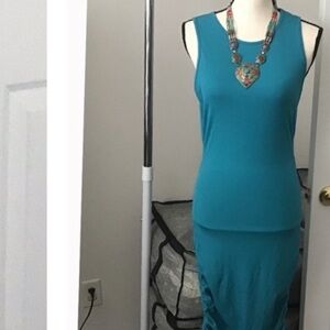 turquoise blue green adjustable dress